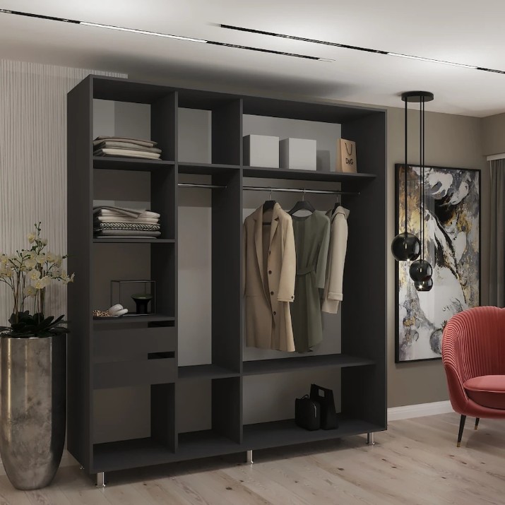 Dulap cu uşi glisante My-Style Mirror 210x230x60 Anthracite (C21H3M02U03)