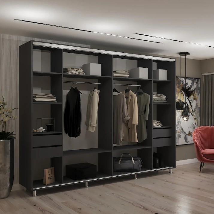 Шкаф-купе My-Style Mirror 250x220x60 Anthracite (C25H2M02U03)