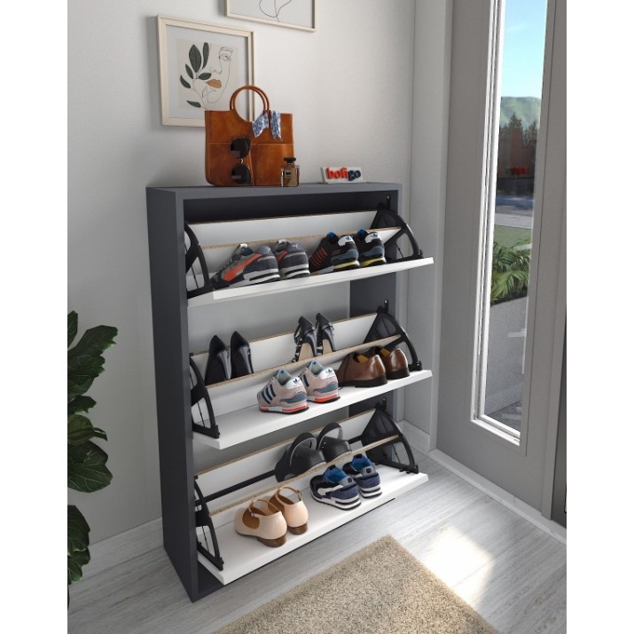 Обувница Bofigo 18-03-81 Anthracite/White
