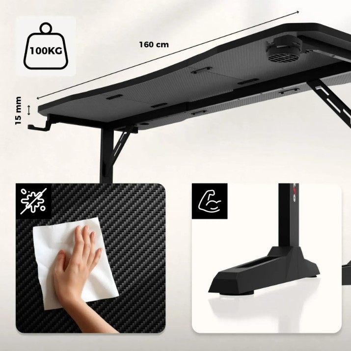 Masa de birou Huzaro Hero 4.6 Black