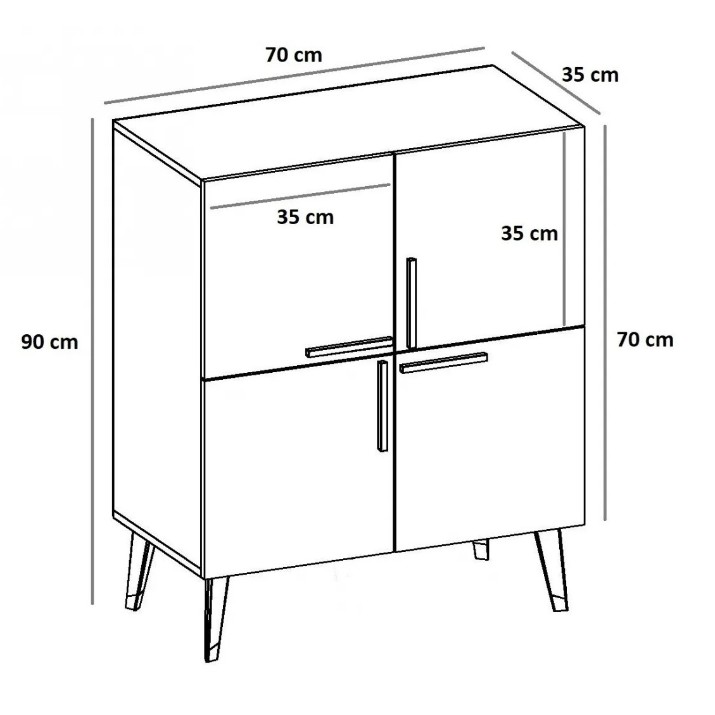 Dulăpior Trendy Makro Anthracit 90x70x35cm GTR006264