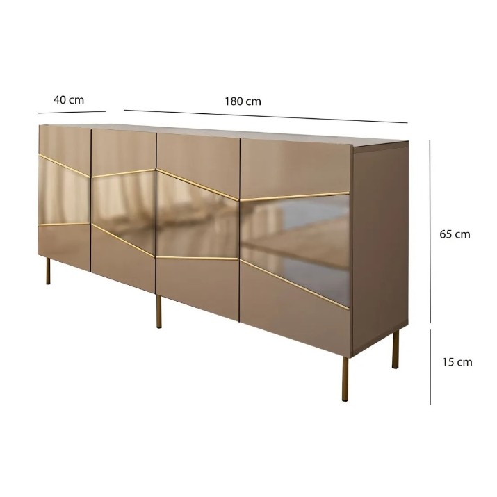 Тумба Trendy Nisa Bronze/Gold 180x80x40cm GTR001217