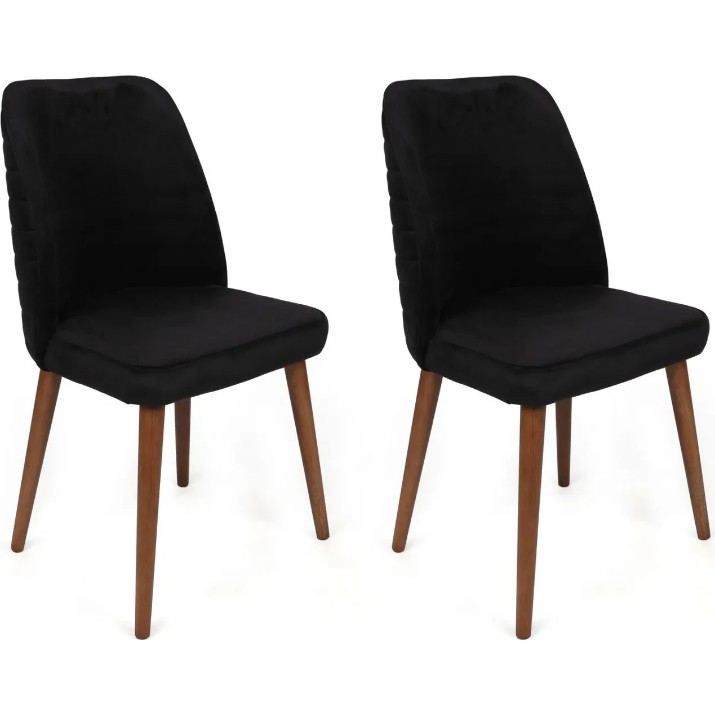 Комплект для столовой Trendy Tutku 351 Black/Walnut 90x50x49cm GTR006848 4pcs