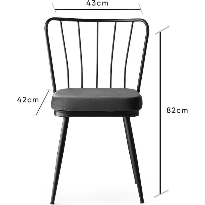 Set mobilă pentru bucătărie Trendy Yildiz 942 Black/Anthracit 82x43x42cm GTR006751 4pcs