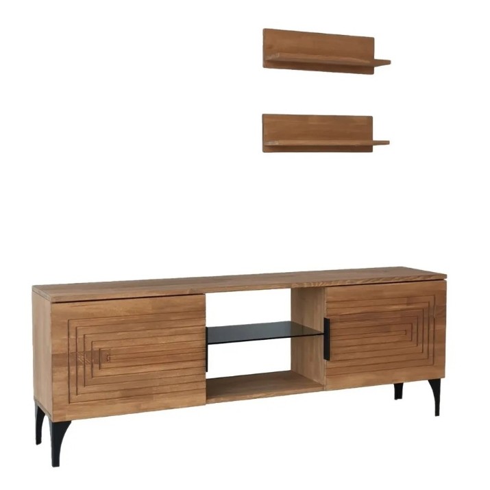 Comodă TV Trendy Joanne Oak/Black 150x55x30cm GTR000347