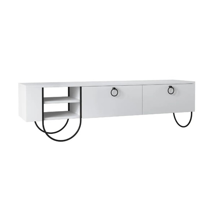 Тумба под ТВ Trendy Norfolk White/Black 150x44x36cm GTR000042