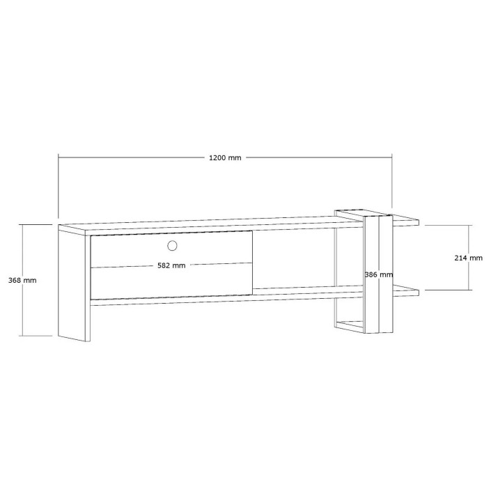 Тумба под ТВ Trendy Yonca Oak/Anthracit 120x36.8x25cm GTR006337