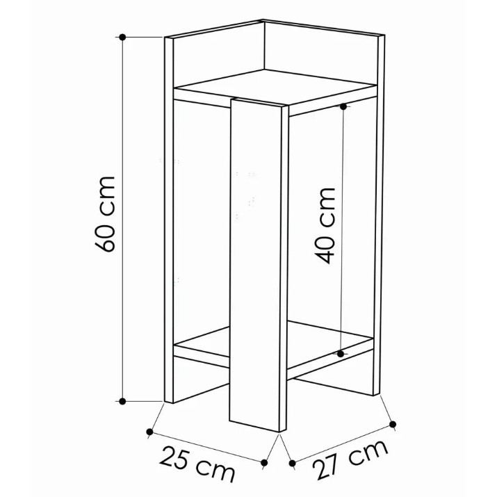 Noptieră Trendy Elos L Oak/Anthracit 25x60x27cm GTR001486
