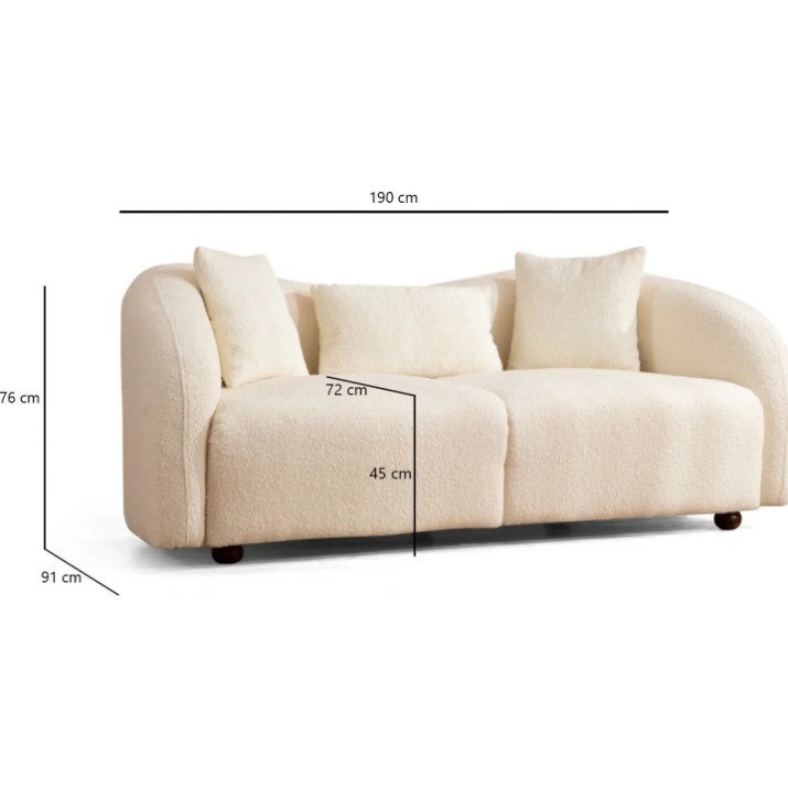 Диван Trendy Venedik Cream 190x91x76cm GTR003203