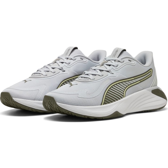 Adidași pentru bărbați Puma Pwr Hybrid Cool Light Gray/Feather Gray/Loden Green/Apple Spr, s.40.5