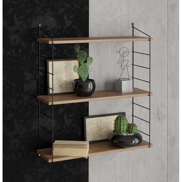 Навесная полка Trendy Armoni Black/Walnut 72x85x20cm GTR005338
