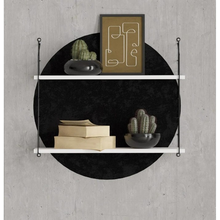 Raft de perete Trendy Armoni Black/White 72x58x20cm GTR005334