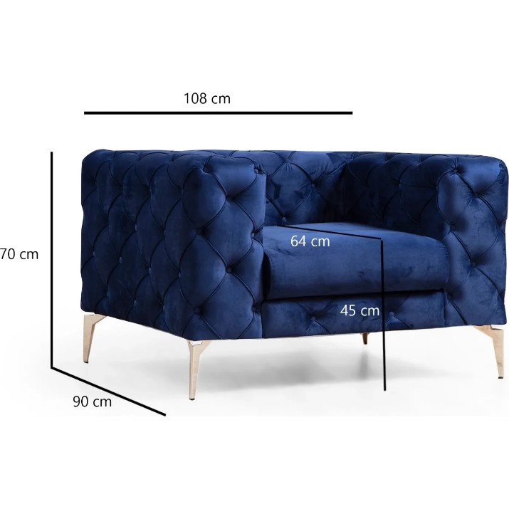 Кресло Trendy Como Navy Blue 90x70x108cm GTR002106
