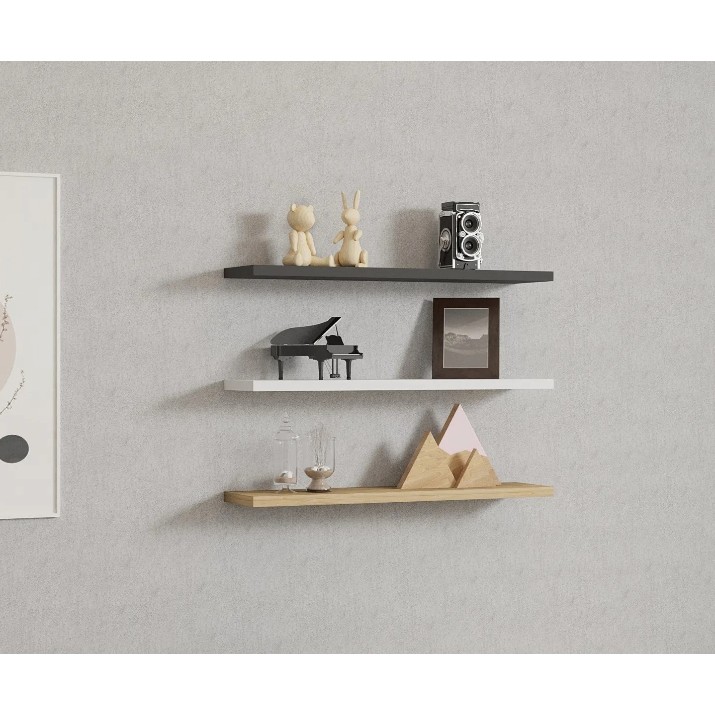 Навесная полка Trendy Boss Anthracit/White/Sapphire Oak 60x14.5x1.8cm GTR005486 3pcs