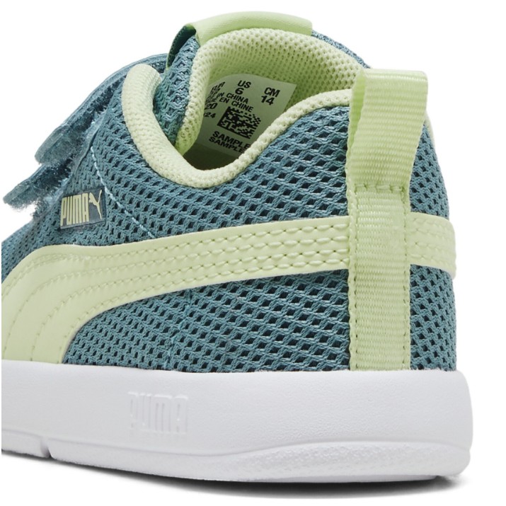 Ghete pentru copii Puma Courtflex V3 Mesh Inf Baltic Sea blue/Apple Spritz, s.20