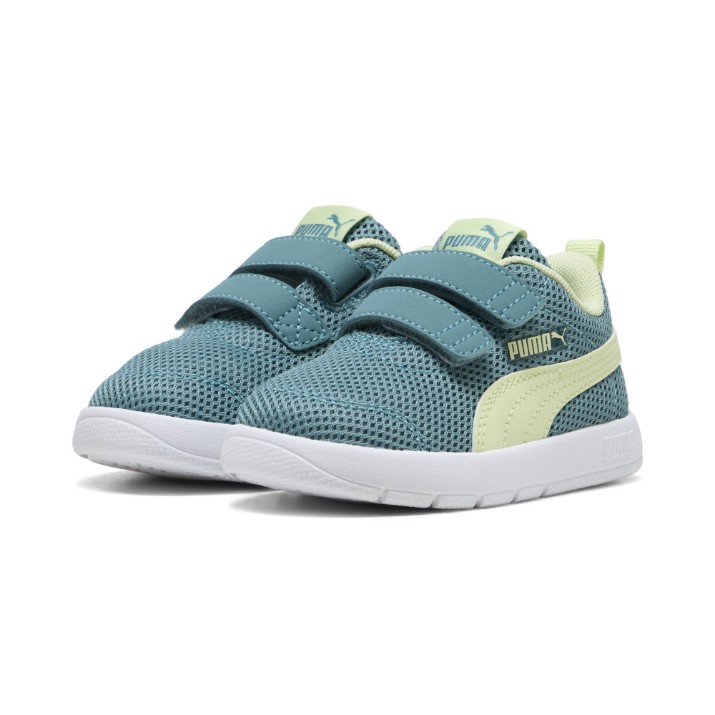 Кеды детские Puma Courtflex V3 Mesh Inf Baltic Sea blue/Apple Spritz, s.21