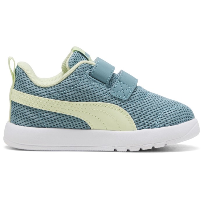 Ghete pentru copii Puma Courtflex V3 Mesh Inf Baltic Sea blue/Apple Spritz, s.27