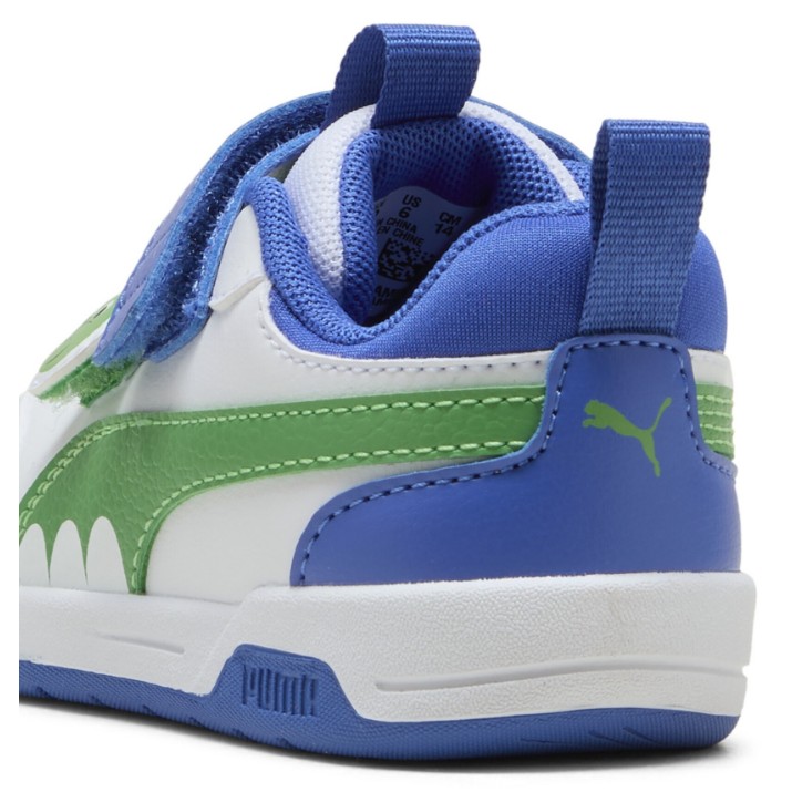 Ghete pentru copii Puma Multiflex 2 Dino V Inf Puma White/Green Fruit/Royal Sapphire, s.23