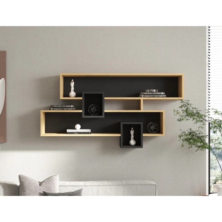 Raft de perete Trendy Karen Sapphire Oak/Black 72.2x120x22cm GTR005602