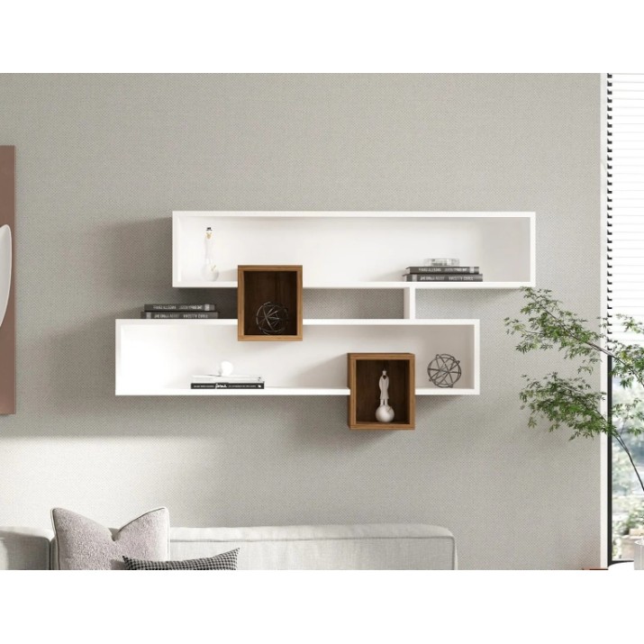 Навесная полка Trendy Karen White/Walnut 72.2x120x22cm GTR005604