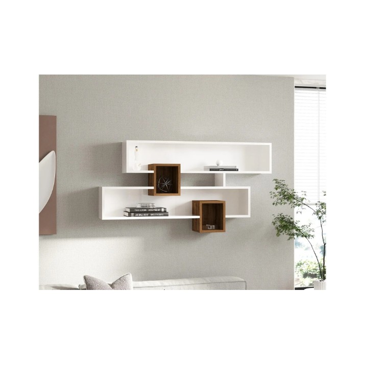 Навесная полка Trendy Karen White/Walnut 72.2x120x22cm GTR005604