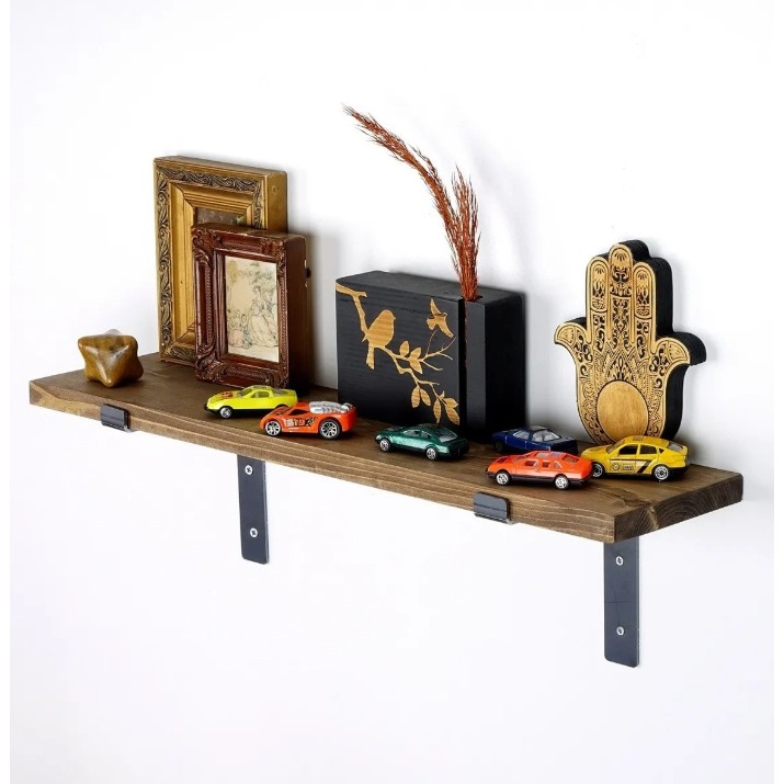 Raft de perete Trendy LAM002 Walnut/Black 60x16x14cm GTR006607