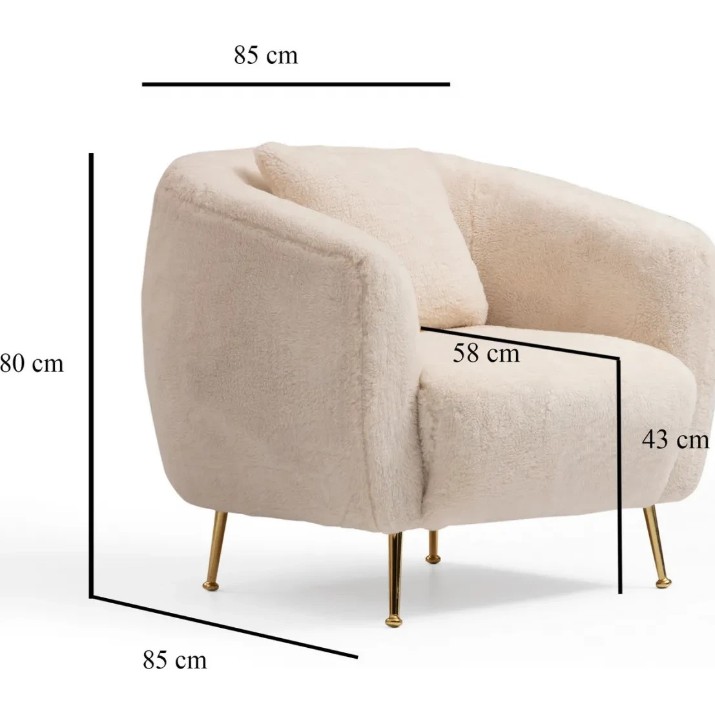 Fotoliu Trendy Istiridye Beige 85x80x85cm GTR002043