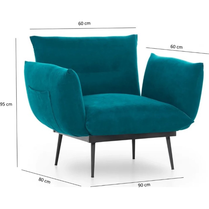 Кресло Trendy Jax Solo Petrol Green GR124 90x80x95cm GTR002094