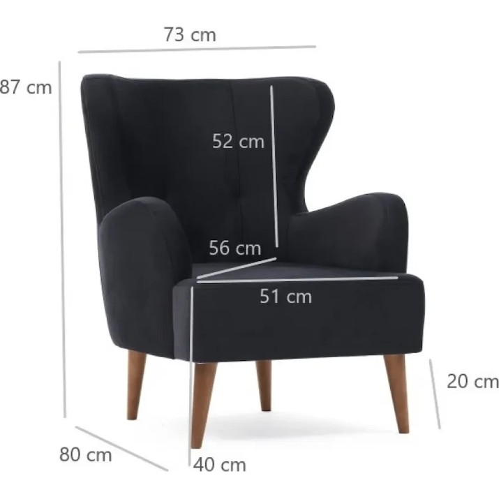 Fotoliu Trendy Karina Anthracit 73x80x87cm GTR002068