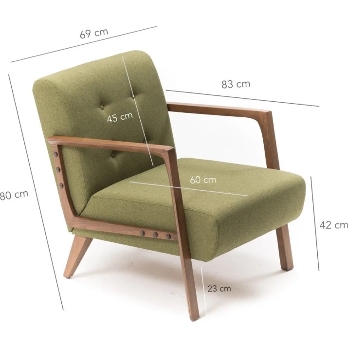 Fotoliu Trendy Kemer Olive 83x80x69cm GTR002061
