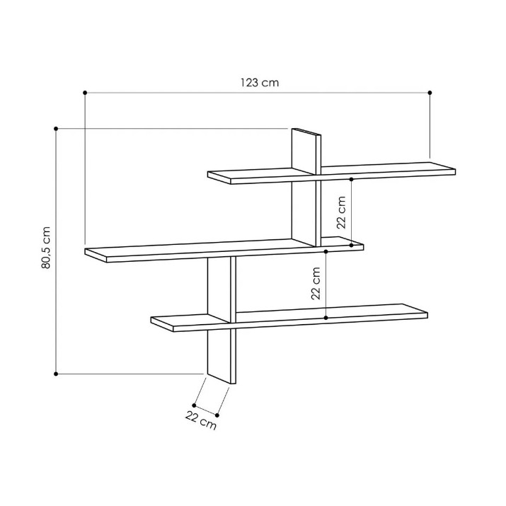 Навесная полка Trendy Leu White 123x80.5x22cm GTR005375