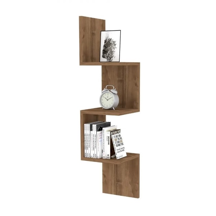 Raft de perete Trendy Zikzak Walnut 105.4x25x25cm GTR005490