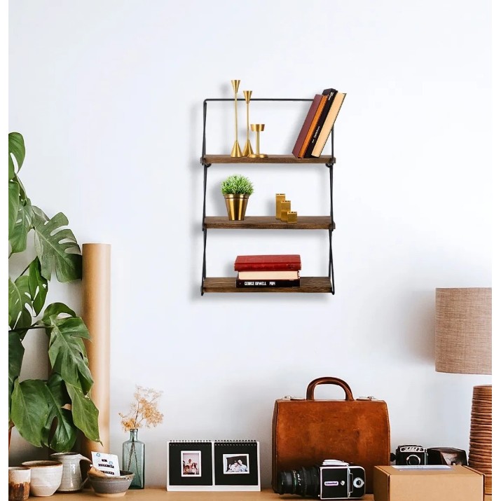 Навесная полка Trendy Violaceae Dark Walnut/Black 60x40x15cm GTR005317