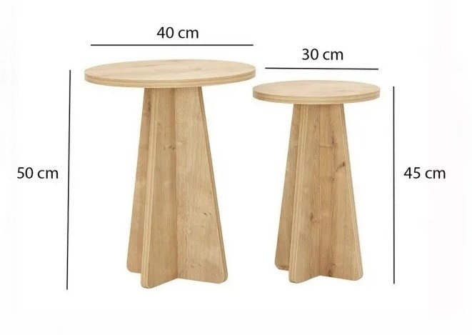 Набор журнальных столиков Trendy Ciuperca Oak 120x60x50cm GTR000909 4pcs