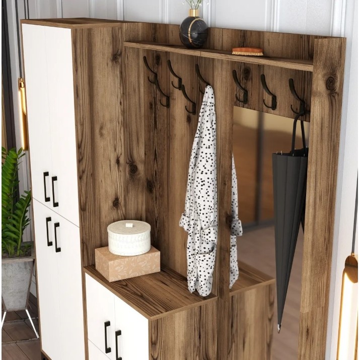 Antreu Trendy Berlin ABC Walnut/White/Black 200x180x35cm GTR001373