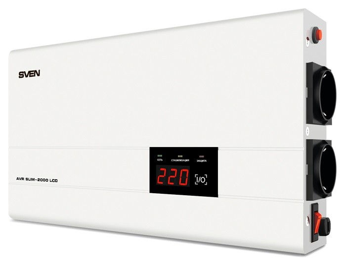 Стабилизатор напряжения Sven Slim AVR -2000 LCD