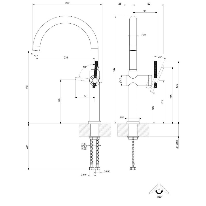 Смеситель для кухни Gessi Habito 60670-708