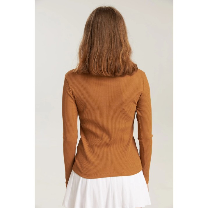Женский лонгслив Bumbacel WM48029K_1128_S6 Brown, s.M