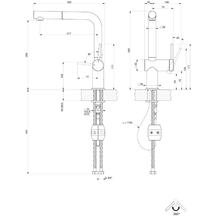 Смеситель для кухни Gessi Inedito 60433-149