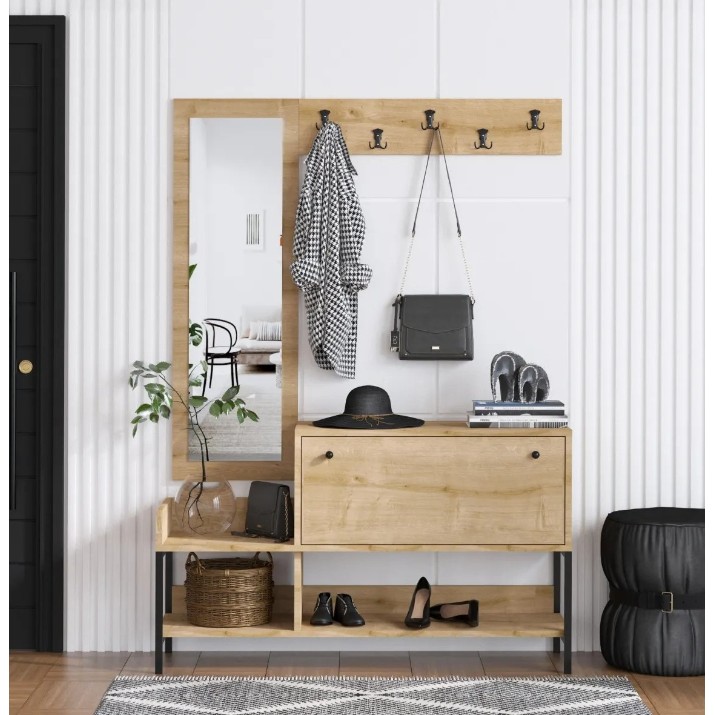 Прихожая Trendy Nonso Sapphire Oak/Black 120x70x35cm GTR005975
