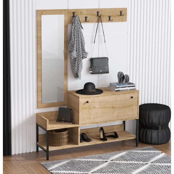Прихожая Trendy Nonso Sapphire Oak/Black 120x70x35cm GTR005975