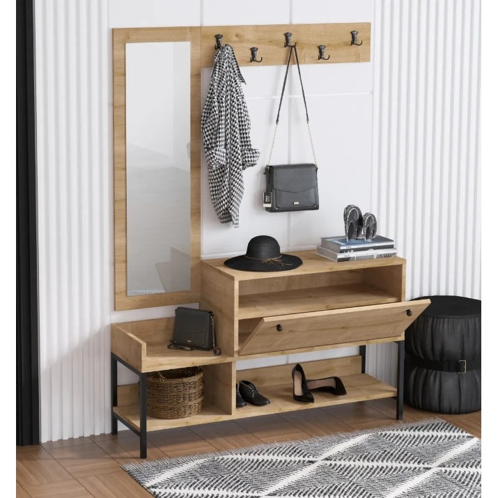 Прихожая Trendy Nonso Sapphire Oak/Black 120x70x35cm GTR005975
