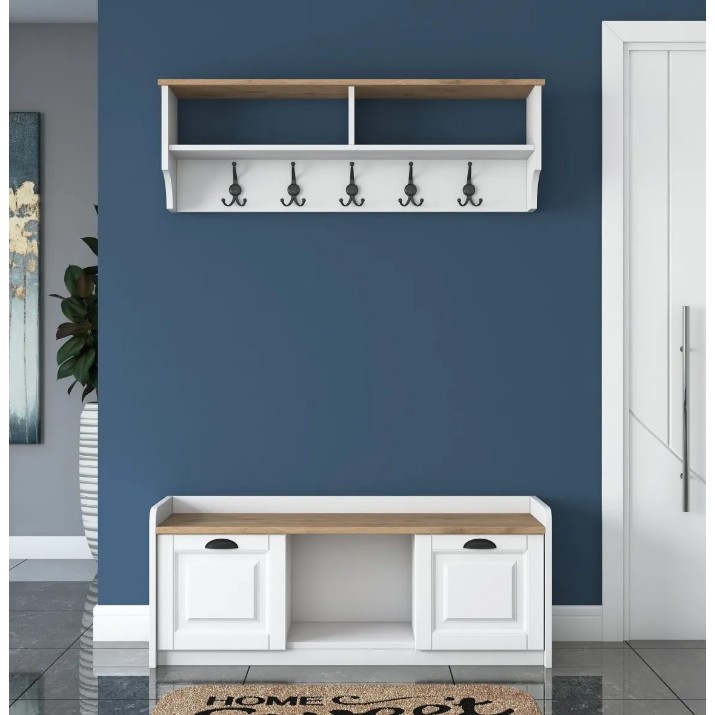 Antreu Trendy P2 1636 White/Walnut 120x45x40cm GTR001438