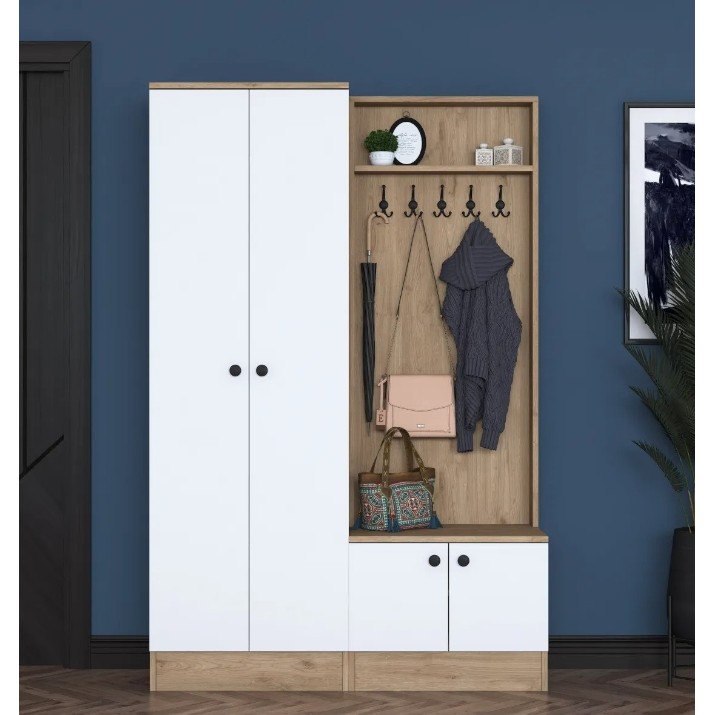 Прихожая Trendy P6 M11 2389 Walnut/White 119x182x37cm GTR001422