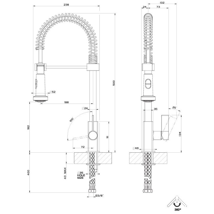 Baterie bucătărie Gessi Monaco 17157-031