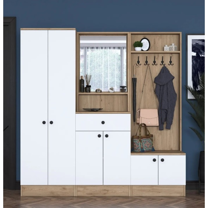 Antreu Trendy P6 M3 2490 Walnut/White 182.8x179.4x35.5cm GTR001425