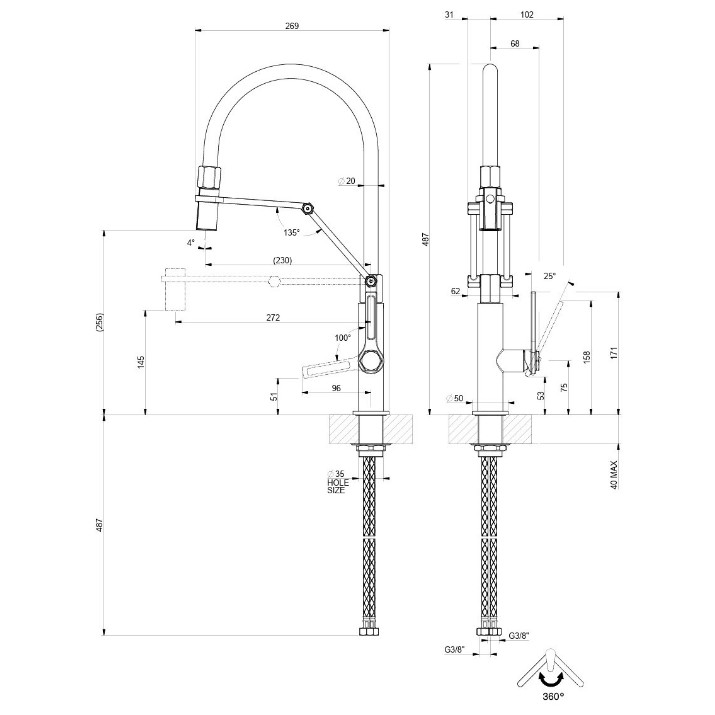 Смеситель для кухни Gessi Officine 60055-726