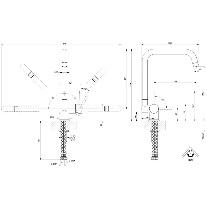 Смеситель для кухни Gessi Oxygene 50311-031