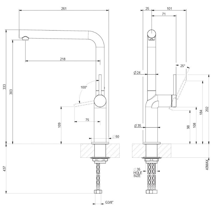 Смеситель для кухни Gessi Stelo 60309-031