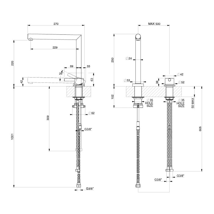Смеситель для кухни Gessi Su&Giu 50107-031